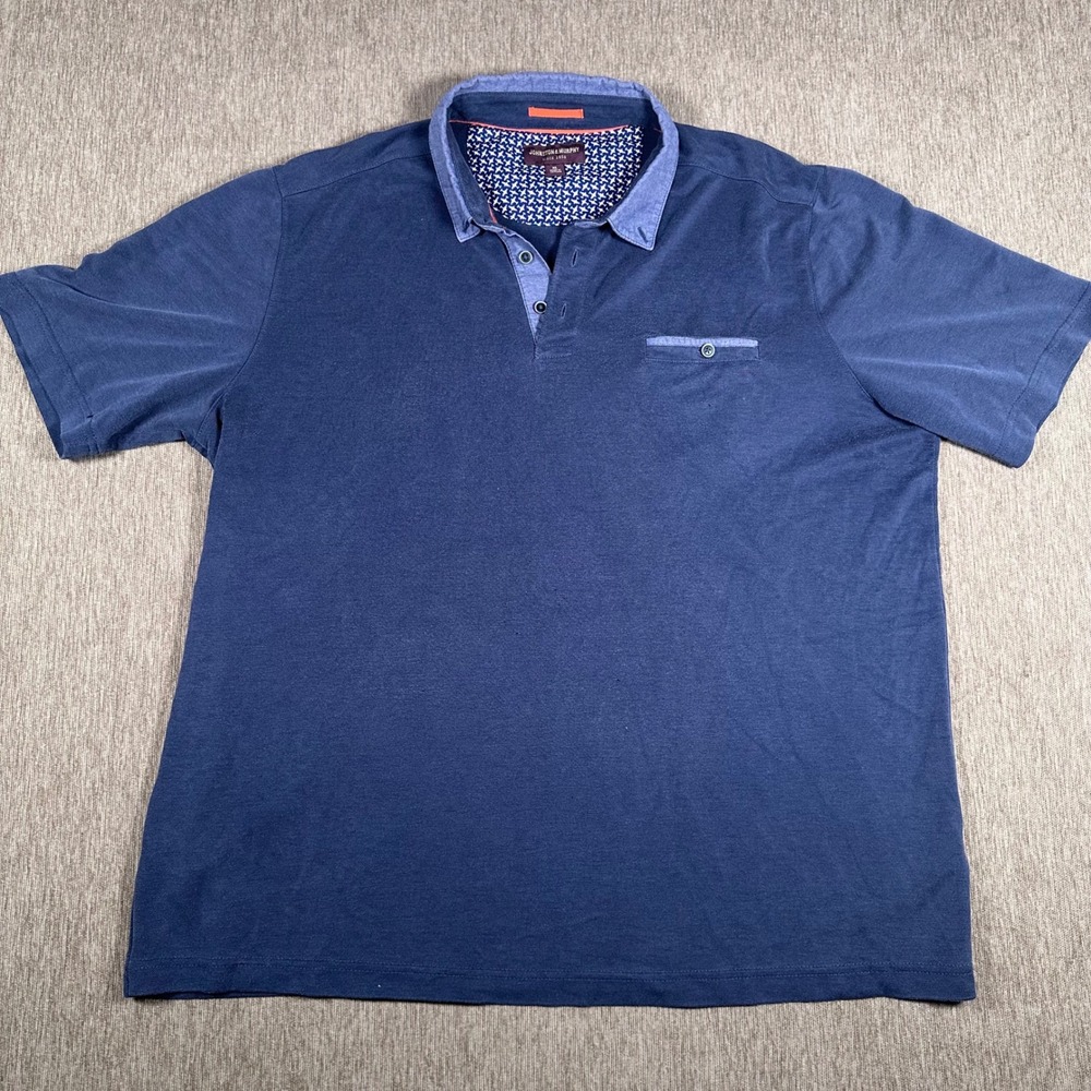 Johnston & Murphy Mens XL Navy Blue Pique Polo Shirt Short Sleeve Airplane Trim
